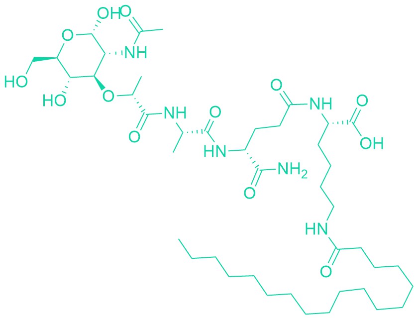 Ac-muramyl-Ala-D-Glu(Lys(stearoyl)-OH)-NH2