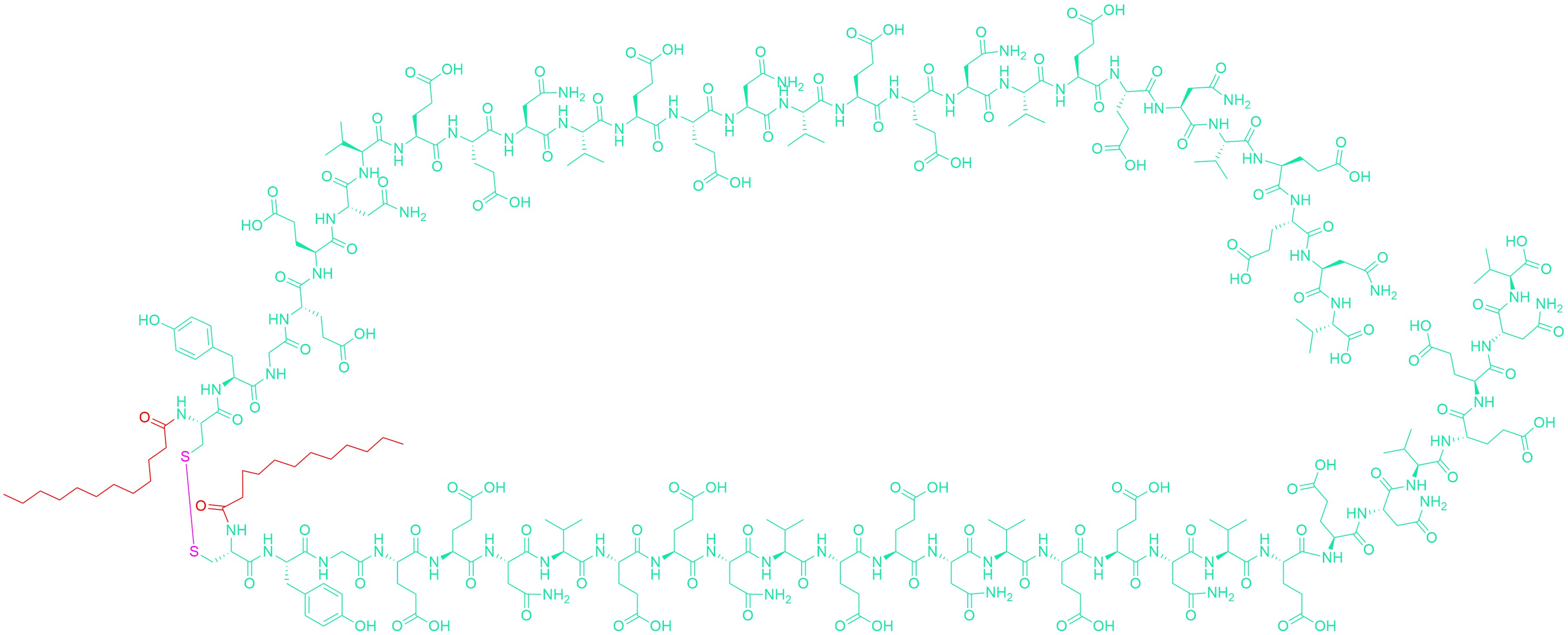 (Lauroyl-Cys-Tyr-Gly(-Glu-Glu-Asn-Val)6-OH)2(Disulfide bond)