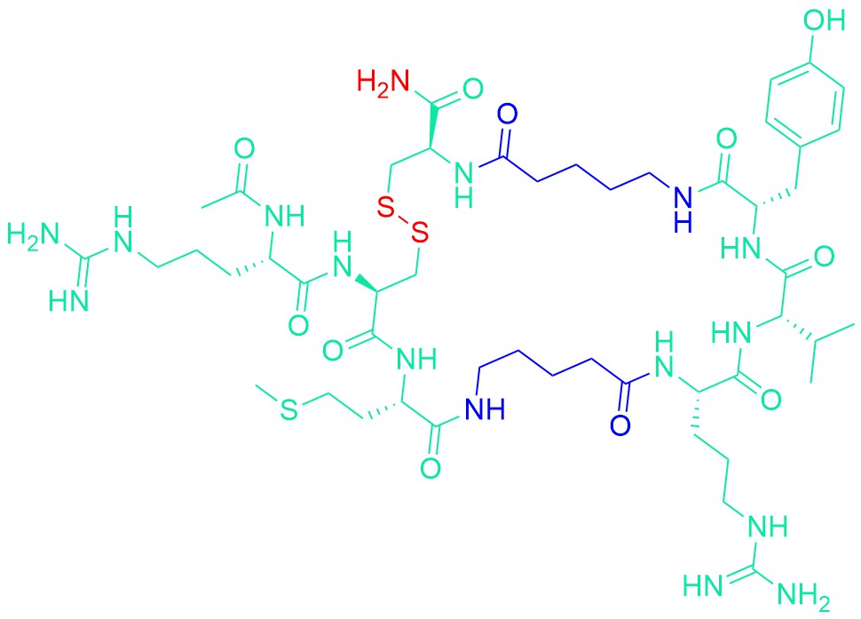 Ac-Arg-Cys-Met-5-aminopentanoyl-Arg-Val-Tyr-5-aminopentanoyl-Cys-NH2 (Disulfide bond)